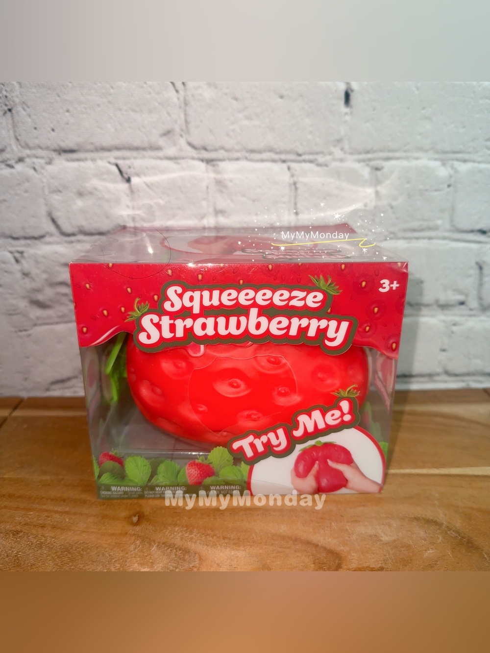 Sunny Days Jumbo Squeezy Strawberry Squishy Toy